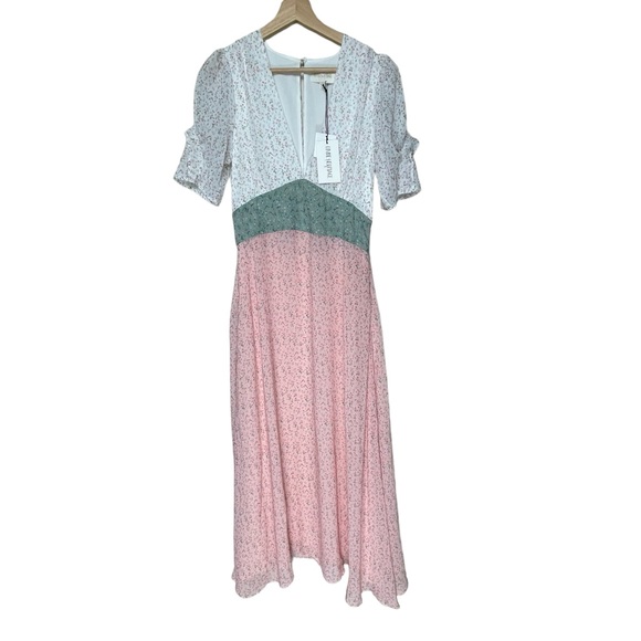 Divine Heritage  Dress Size M Medium Intermix Floral Mixed Print Midi - Picture 5 of 16